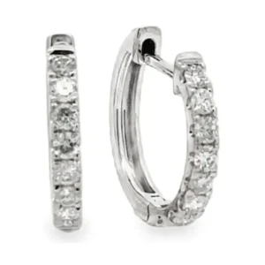 Diamond Huggie Hoop Earrings