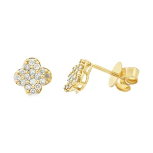 Clover Diamond Stud Earrings