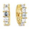 Emerald Diamond Huggie Earrings