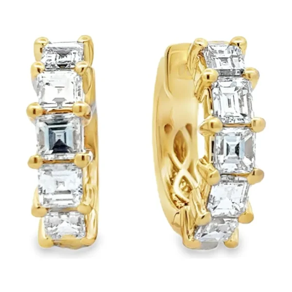 Emerald Diamond Huggie Earrings