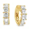 Emerald Cut Huggie Earrings