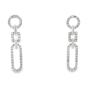 Diamond Link Dangle Earrings