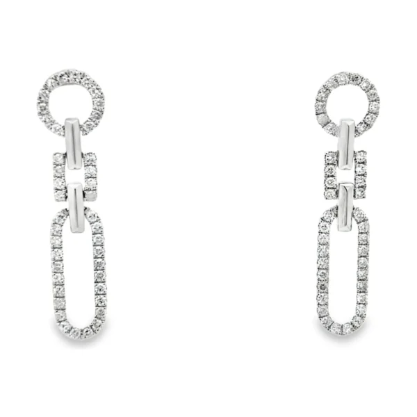 Diamond Link Dangle Earrings