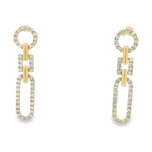 Diamond Link Dangle Earrings