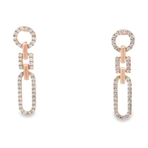 Diamond Link Dangle Earrings