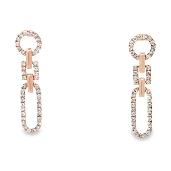 Diamond Link Dangle Earrings