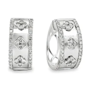 Clover Diamond Huggie Earrings