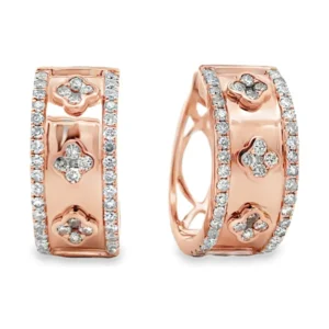 Clover Diamond Huggie Earrings