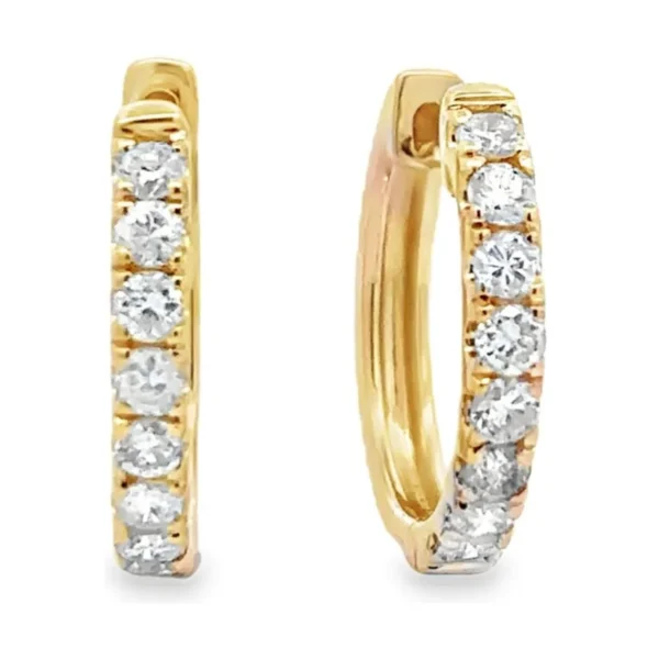 Diamond Huggie Hoop Earrings