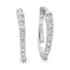 Diamond Huggie Hoop Earrings