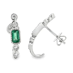 Emerald Cut Gemstone Earrings