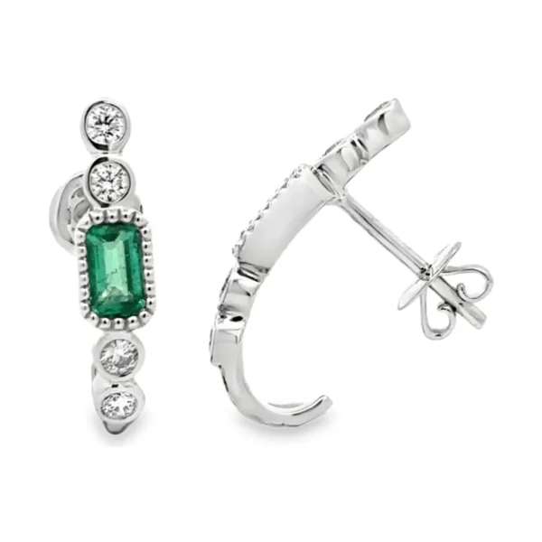 Emerald Cut Gemstone Earrings