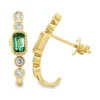Emerald Cut Gemstone Earrings