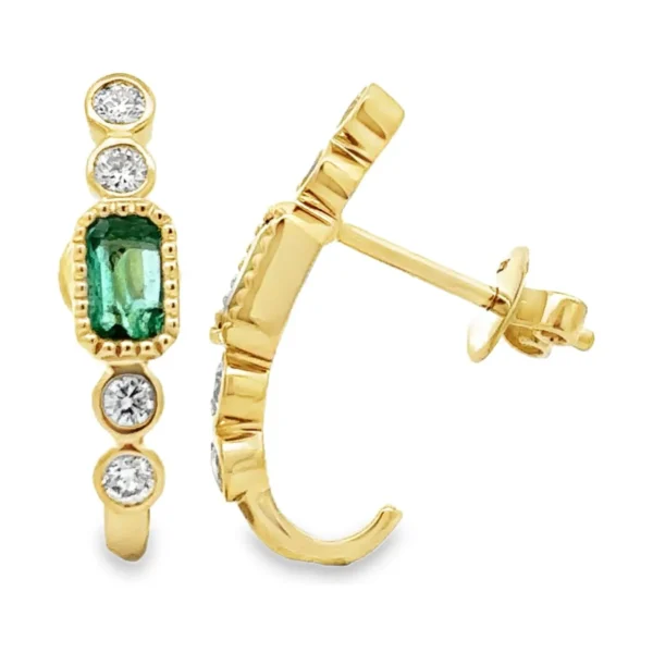Emerald Cut Gemstone Earrings
