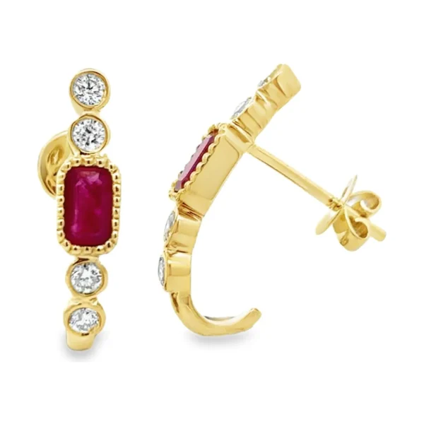 Ruby Diamond Drop Earrings