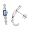 Sapphire Diamond Huggie Earrings