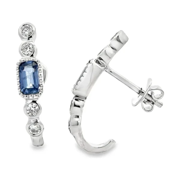 Sapphire Diamond Huggie Earrings