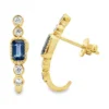 Emerald Cut Gemstone Earrings