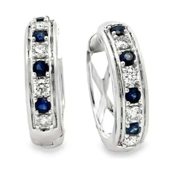 Sapphire Diamond Huggie Earrings