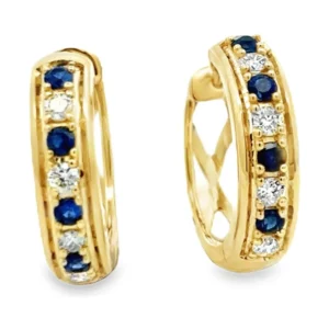 Sapphire Diamond Huggie Earrings