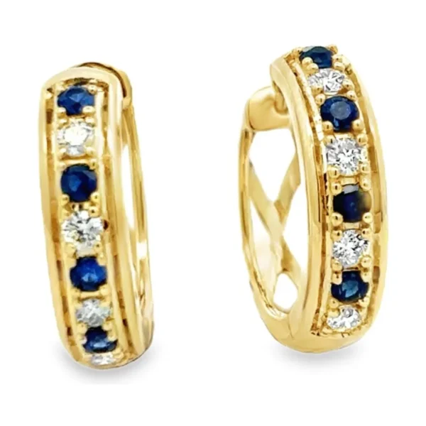Sapphire Diamond Huggie Earrings