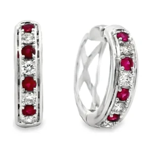 Ruby Diamond Hoop Earrings