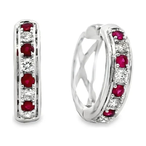 Ruby Diamond Hoop Earrings