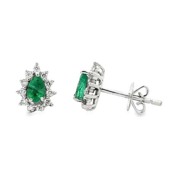 Pear Emerald Stud Earrings