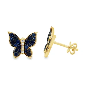 Sapphire Butterfly Stud Earrings