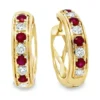 Ruby Diamond Huggie Earrings