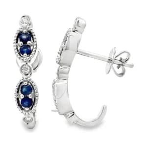 Sapphire Diamond Huggie Earrings