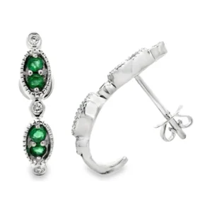 Emerald Diamond Drop Earrings