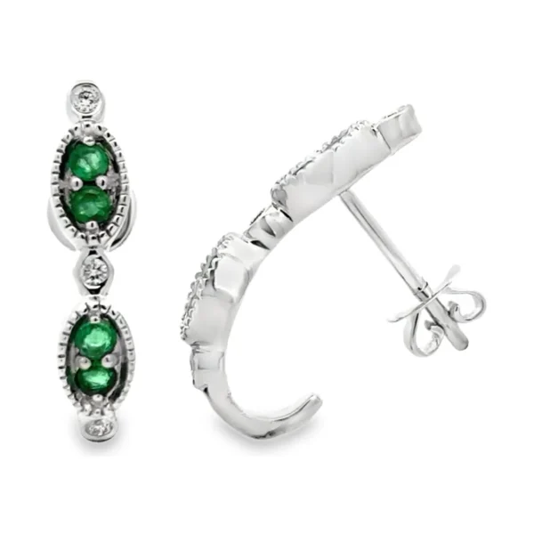Emerald Diamond Drop Earrings