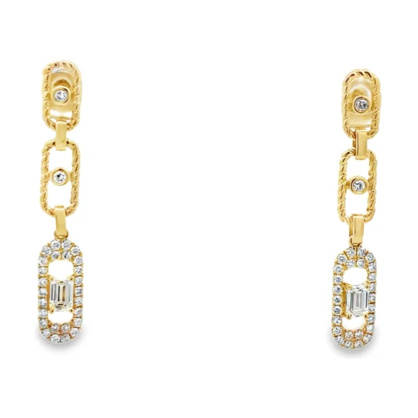 Diamond Link Dangle Earrings