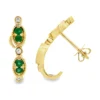 Emerald Diamond Huggie Earrings