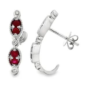 Ruby Diamond Hoop Earrings