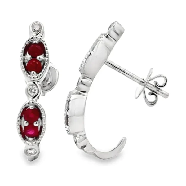 Ruby Diamond Hoop Earrings