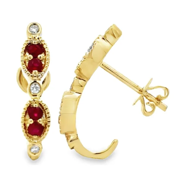 Ruby Diamond Drop Earrings