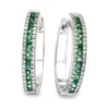 Emerald Diamond Hoop Earrings