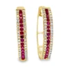 Ruby Diamond Hoop Earrings