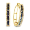 Sapphire Diamond Hoop Earrings