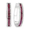 Ruby Diamond Hoop Earrings