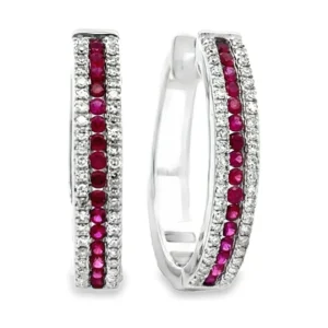 Ruby Diamond Hoop Earrings