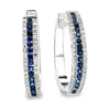 Sapphire Diamond Hoop Earrings