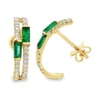 Emerald Diamond Hoop Earrings