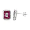 Ruby Halo Stud Earrings