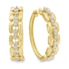 Diamond Link Hoop Earrings