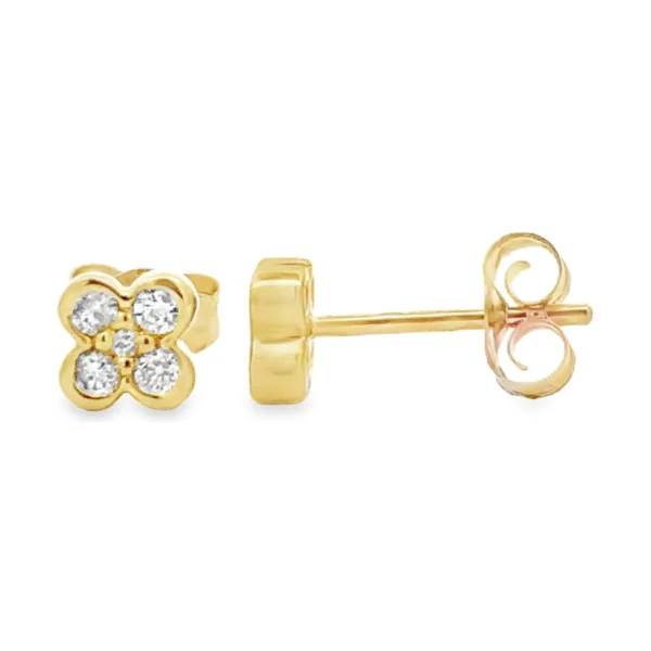 Floral Diamond Stud Earrings