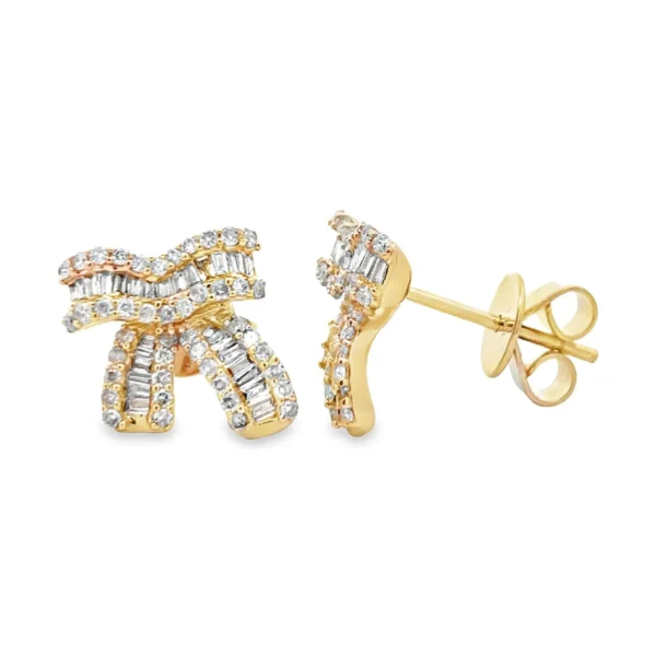 Bow Diamond Stud Earrings