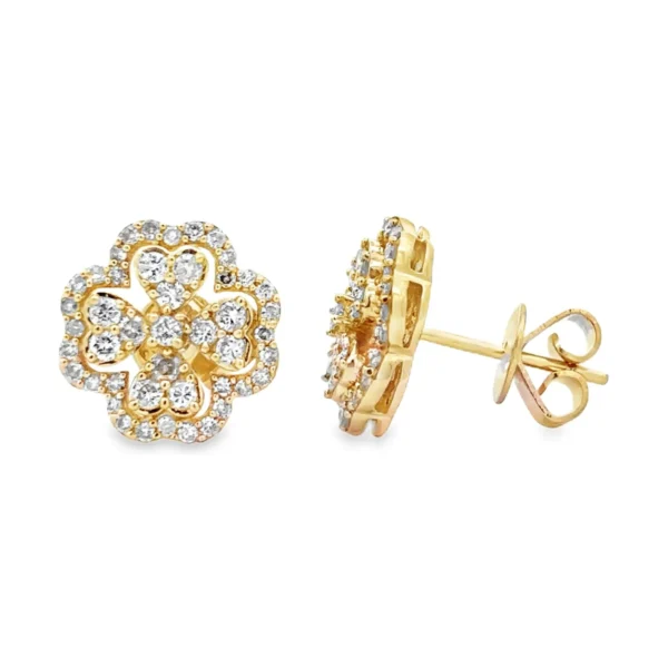 Clover Diamond Stud Earrings
